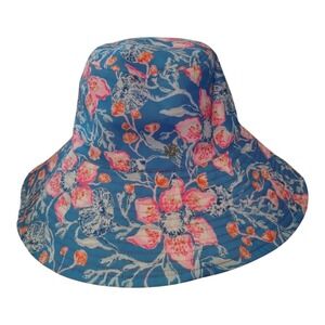 Lilly Pulitzer Women's UPF 50+ Reversible Canvas Sun Hat Bahamian Rhapsody